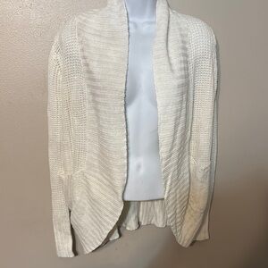 Jason Maxwell Women's White Open-Front Sweater size M